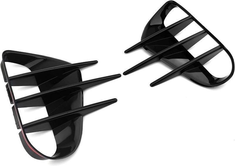 JUIVEEL Front Bumper Side Vent Grill Trim Cover Fog Light Lamp Side Cover Fender Trim Rear Bumper Side Vent Covers Compatible with Kia Stinger 2018-2023 Accessories (Glossy Black Style, Front) - Image 2